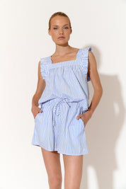 Arabella and Matilda Stripe Cotton Set (Blue)
