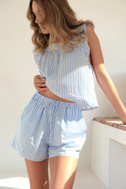 Arabella and Matilda Stripe Cotton Set (Blue)