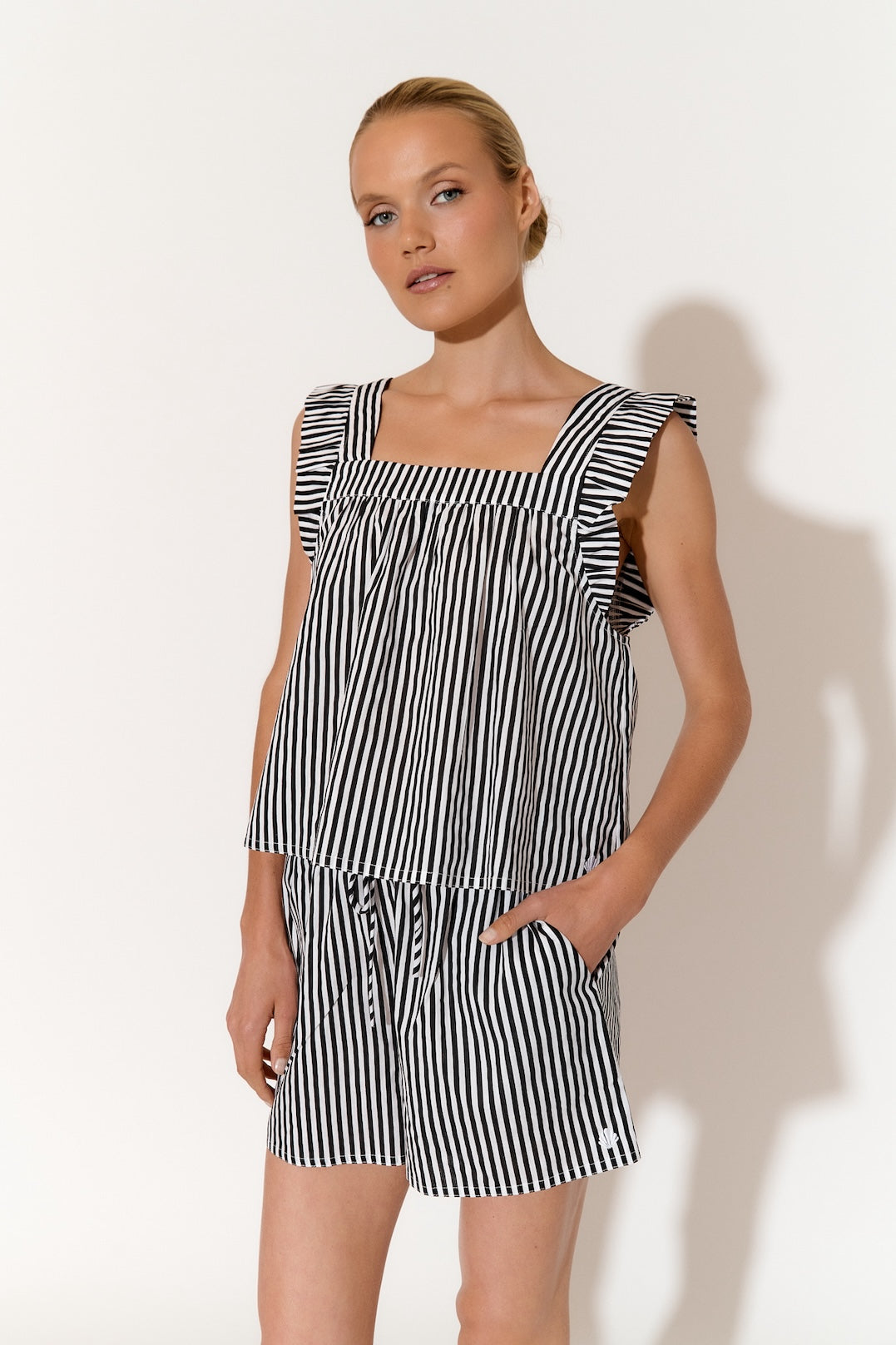 Arabella and Matilda Stripe Cotton Set (Black)