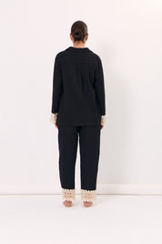 Scout and Lizzie Lace Detail Cotton Long Set (Black)