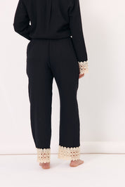 Scout and Lizzie Lace Detail Cotton Long Set (Black)