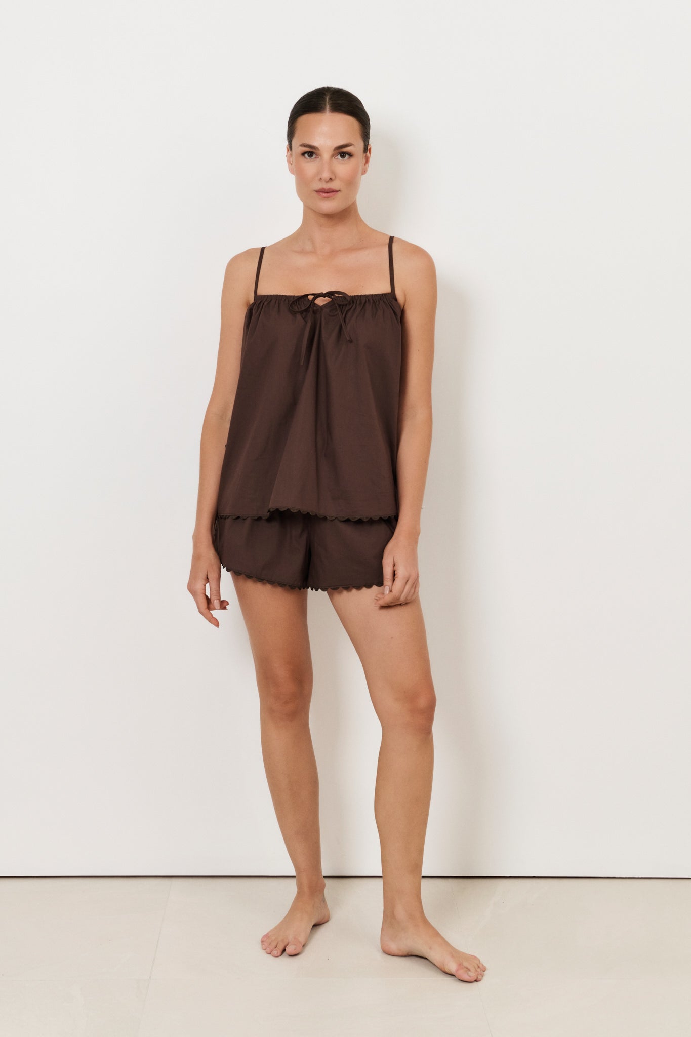 Iesha and Tayla Poplin Ric Rac Set (Chocolate)