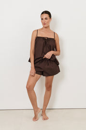 Iesha and Tayla Poplin Ric Rac Set (Chocolate)