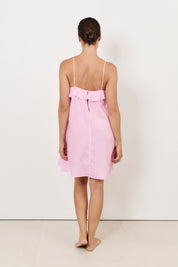 Esme Tencel Blend Stripe Frill Dress (Pink)