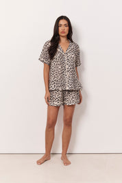Natty and Coco Printed Gauze Short Set (Leopard)