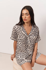 Natty and Coco Printed Gauze Short Set (Leopard)