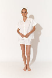 Bella and Tayla Poplin Ric Rac Set (White)