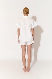 Bella Poplin Ric Rac Shirt (White)