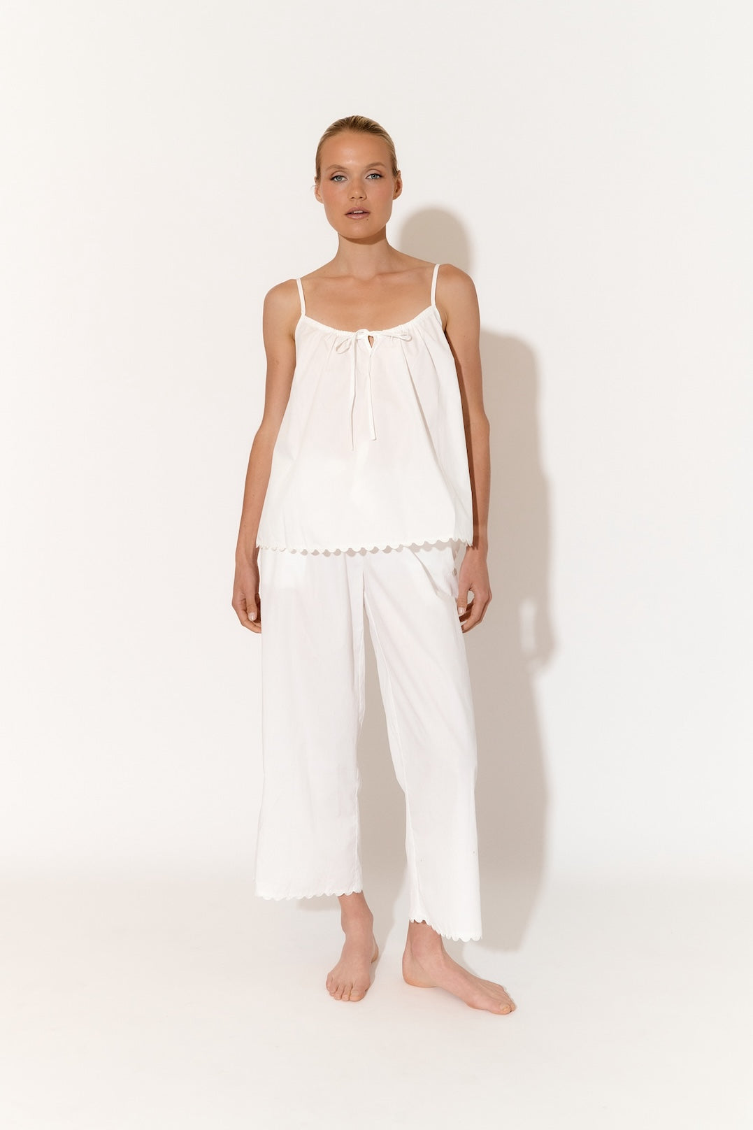 Anna Poplin Ric Rac Cami (White)