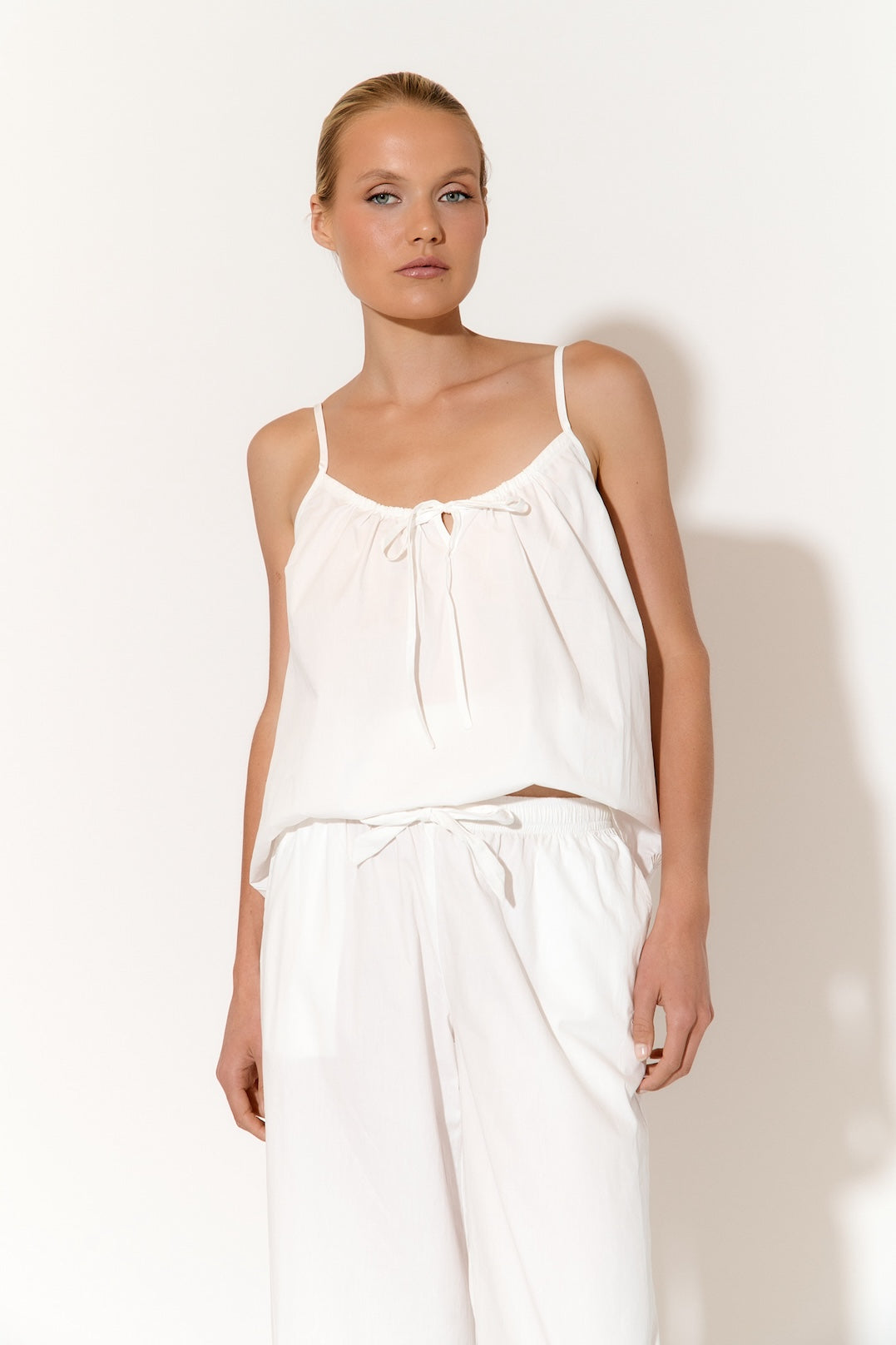 Anna Poplin Ric Rac Cami (White)