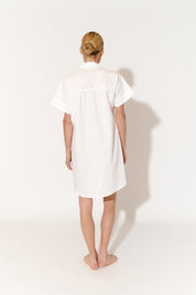 Bella Poplin Ric Rac Dress (White)